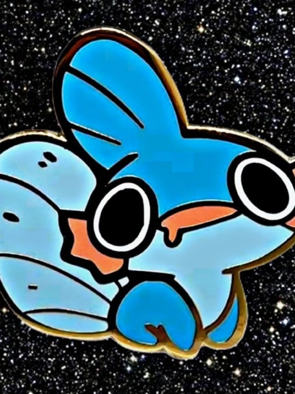Pokemon Derpy Mudkip Enamel Pin Cute Kawaii Water Starter Lapel Collectible